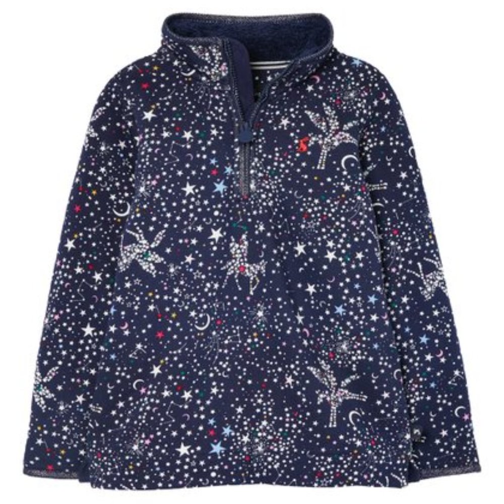 Joules | Navy Star Half-Zip Fairdale Luxe Fleece-Lined Pullover NWT Size 6Y